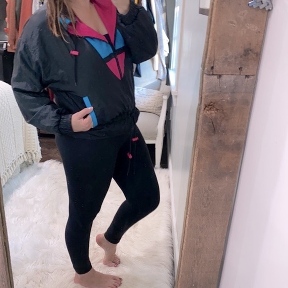 Vintage 80’s black jacket size medium - Picture 4 of 11